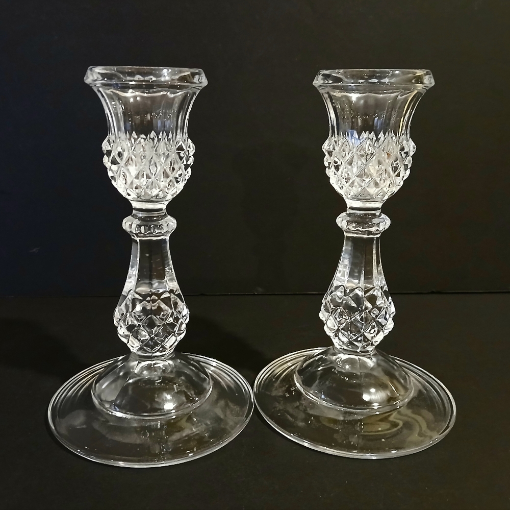 Elegant Glass Crystal Candle Holders